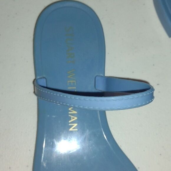 STUART Weitzman Blue Rubber Sandals size 7 - Picture 8 of 12